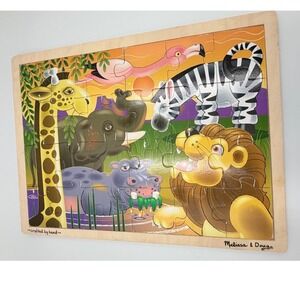 Melissa & Doug African Plains 24 Piece Wooden Jigsaw Puzzle 2937 Tray Puzzle 3+